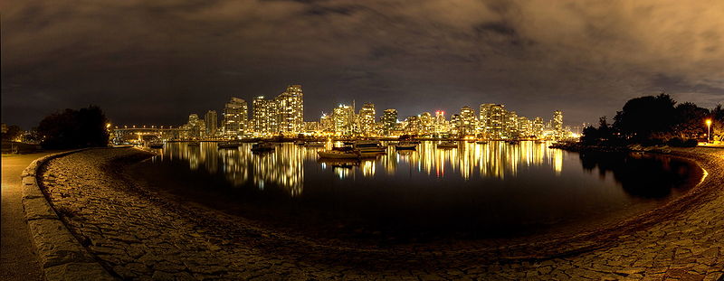 Fişier:False Creek at Night HDR.jpg